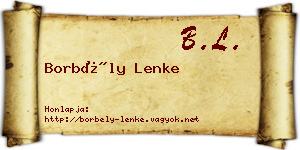 Borbély Lenke névjegykártya