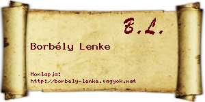 Borbély Lenke névjegykártya