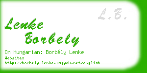 lenke borbely business card